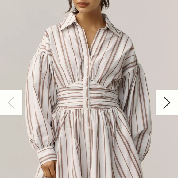 Anthropologie Striped Mini Dress - White and Purple - Picture 6 of 10